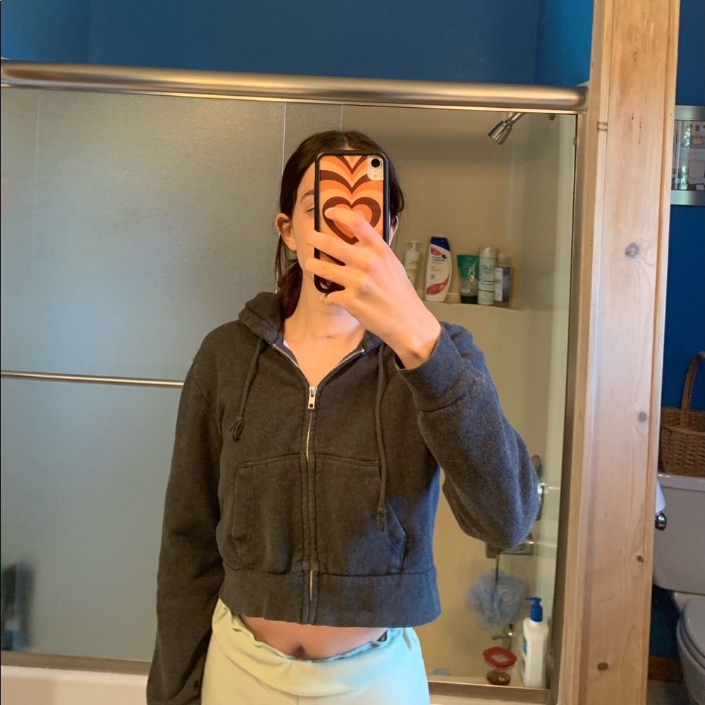 brandy cropped zip up hoodie